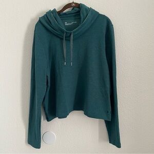 NWT Under Armour Women's Size XL Green Hooded Cropped Pullover Sweatshirt